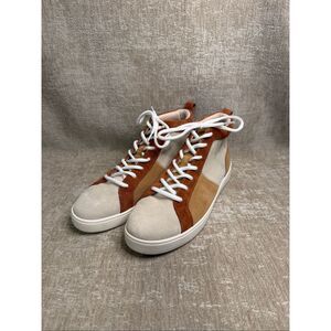 Chelsea & Violet Women's Colorblock Suede Leather Hi-top Sneakers Tan Size 7.5